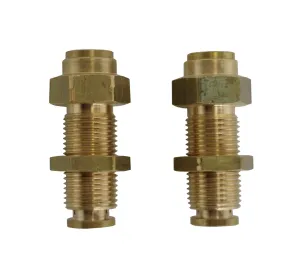 3/8" Hose Push-in x 3/8" Hose Push-in Brass Bulkhead Fitting