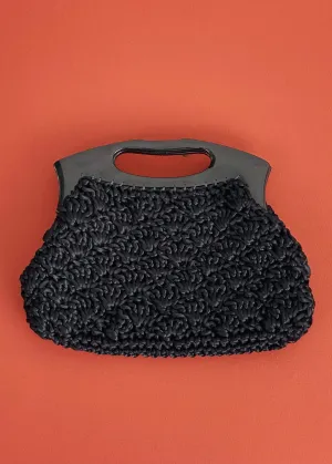 60’s Black Woven Clutch