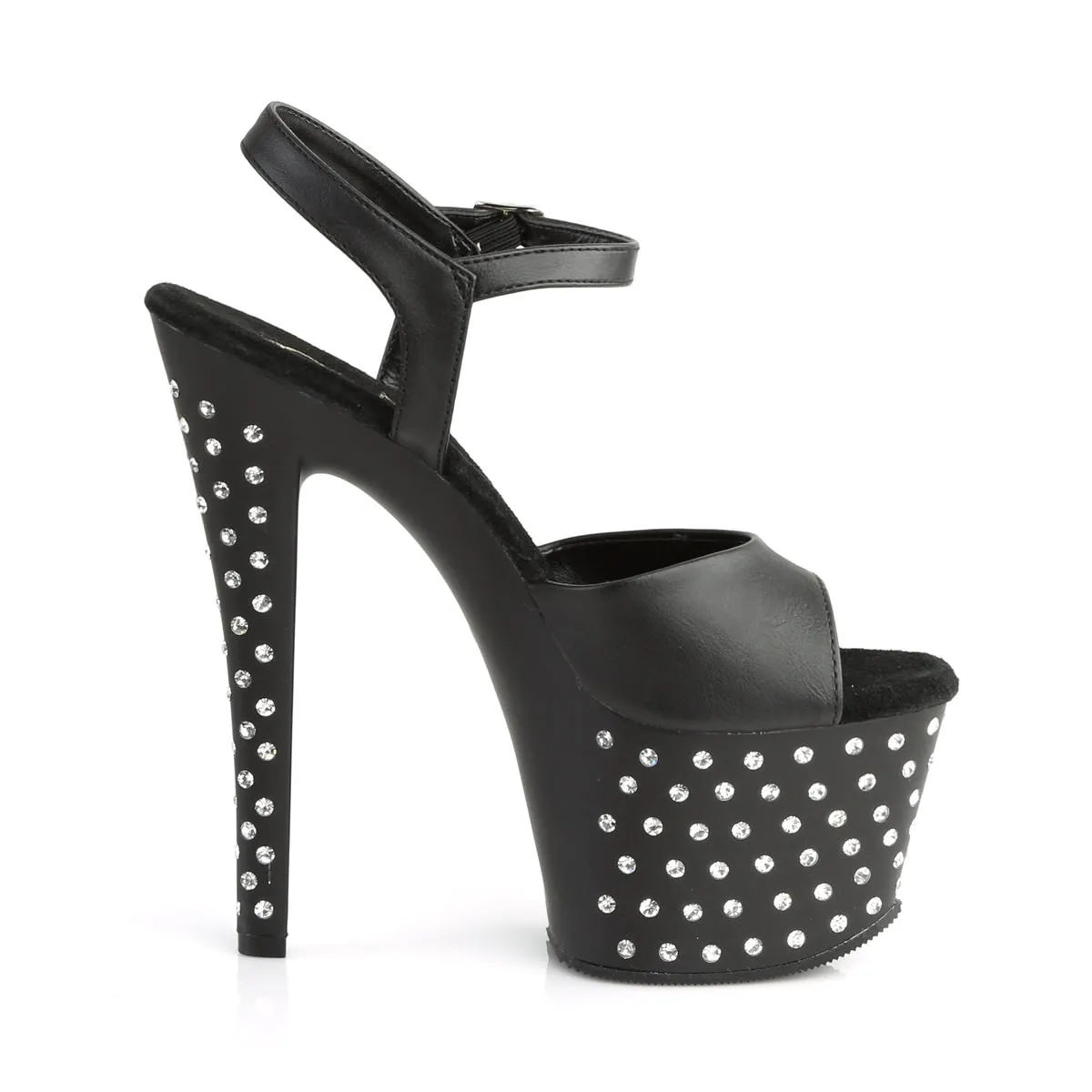 7 Inch Heel STARDUST-709 Black Pu