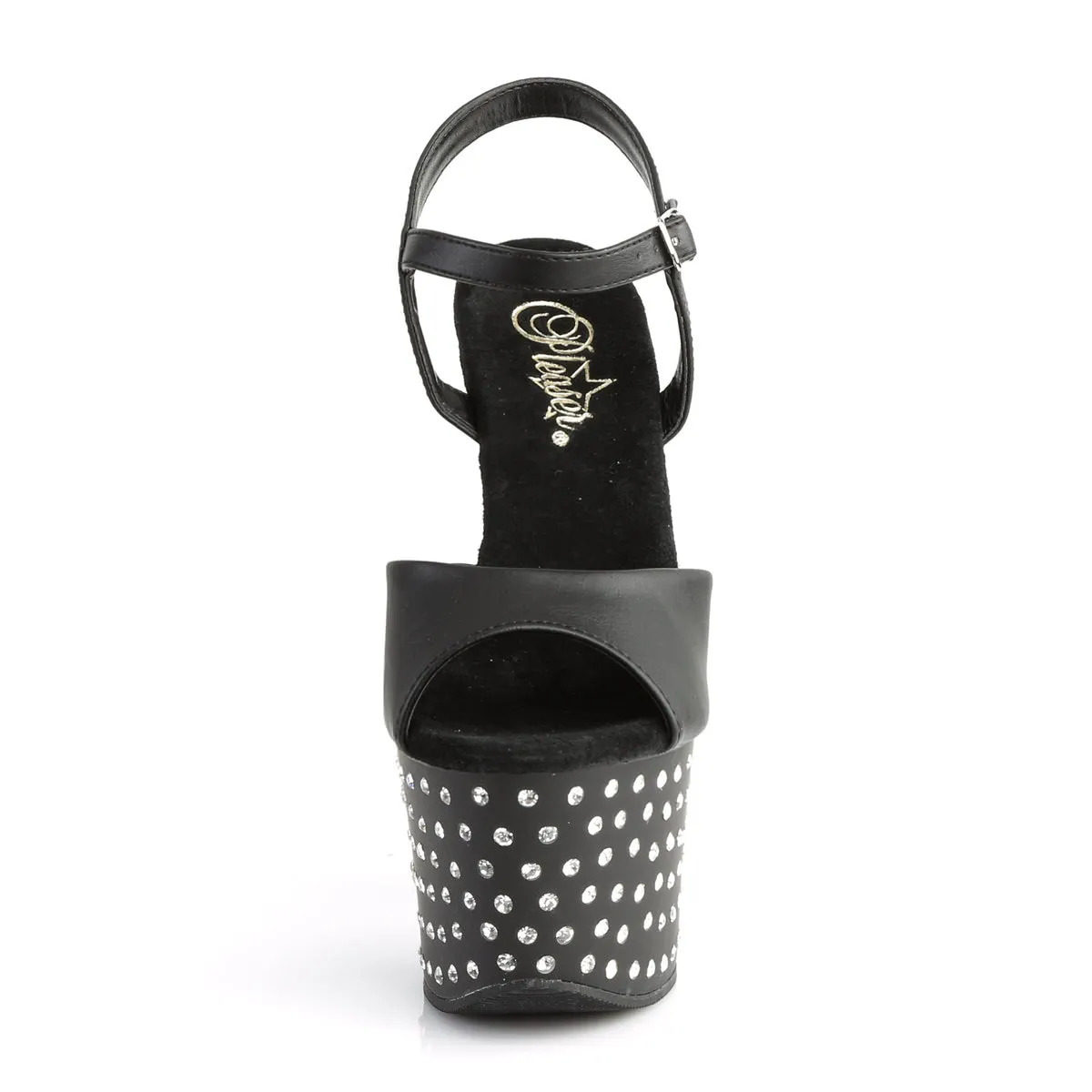 7 Inch Heel STARDUST-709 Black Pu