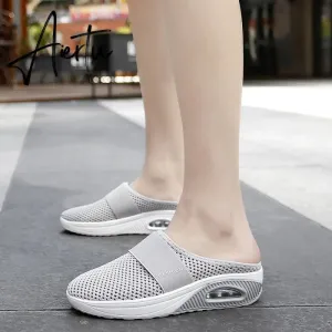 Aiertu Mesh Sandals Women Shoes Women Head Semi-Slipper Outdoor Breathable Light Walking Platform Shoes Slides Zapatos De Mujer