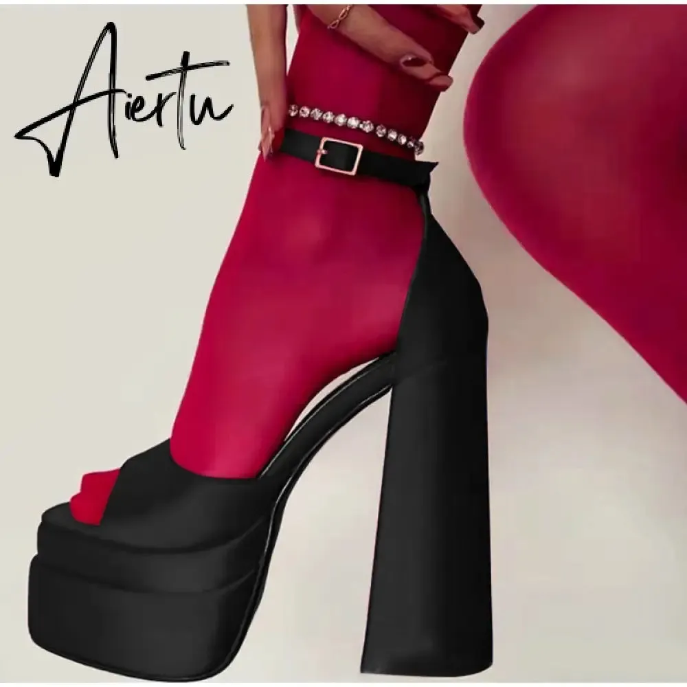 Aiertu Summer Sexy Women's Party Nightclub Shoes Banquet Platform Sandals Women Shoes Super High Heels Wedding Shoes Plus Size 35-43