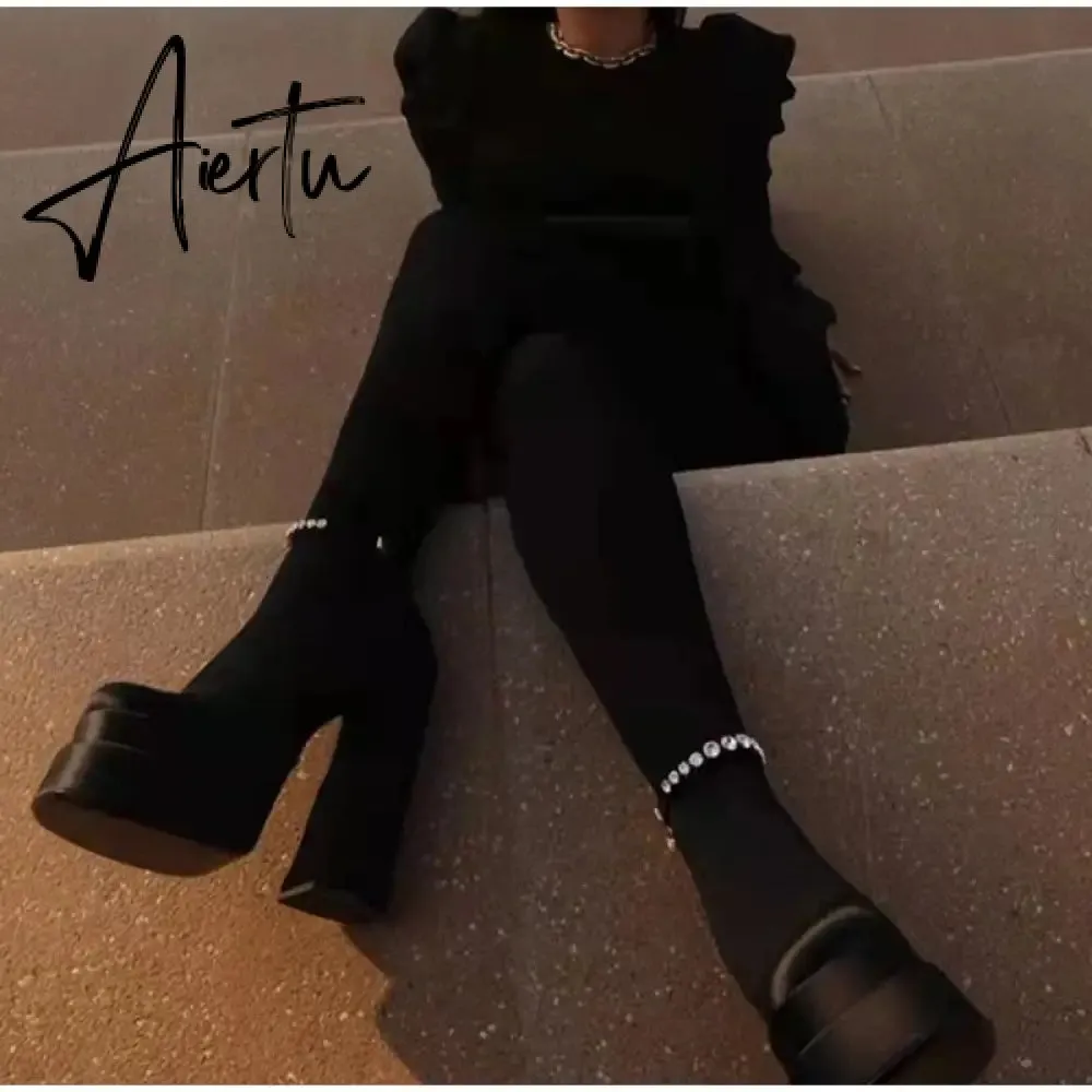 Aiertu Summer Sexy Women's Party Nightclub Shoes Banquet Platform Sandals Women Shoes Super High Heels Wedding Shoes Plus Size 35-43
