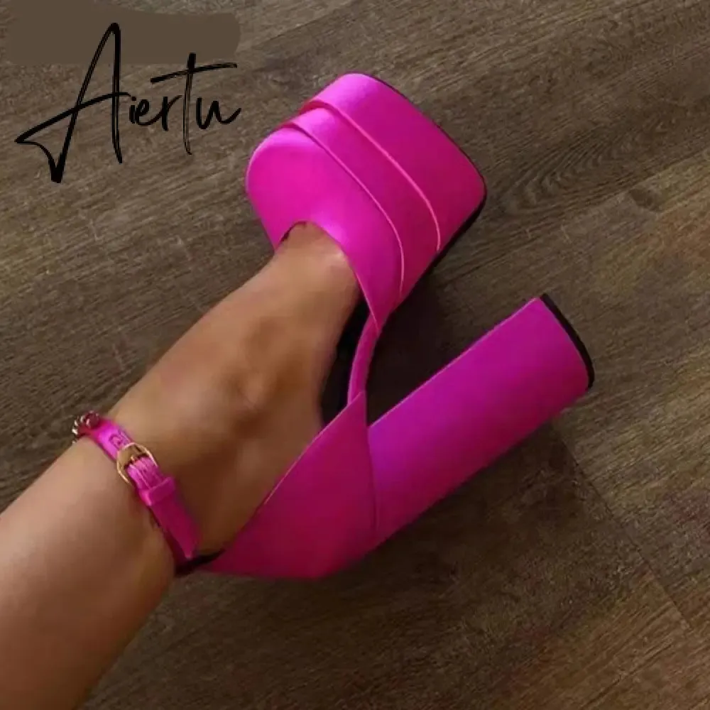 Aiertu Summer Sexy Women's Party Nightclub Shoes Banquet Platform Sandals Women Shoes Super High Heels Wedding Shoes Plus Size 35-43