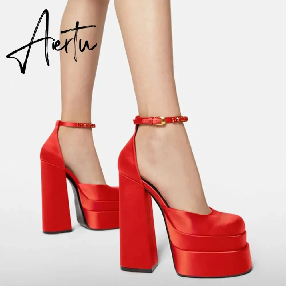 Aiertu Summer Sexy Women's Party Nightclub Shoes Banquet Platform Sandals Women Shoes Super High Heels Wedding Shoes Plus Size 35-43