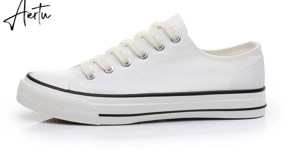 Aiertu Women Shoes New Retro Lowtop Sneakers Shoes for Women Canvas Round Toe Cross-tied Causal Flats Shoes