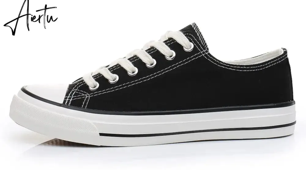 Aiertu Women Shoes New Retro Lowtop Sneakers Shoes for Women Canvas Round Toe Cross-tied Causal Flats Shoes