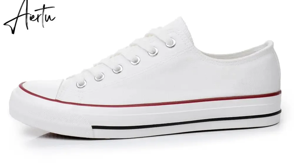 Aiertu Women Shoes New Retro Lowtop Sneakers Shoes for Women Canvas Round Toe Cross-tied Causal Flats Shoes