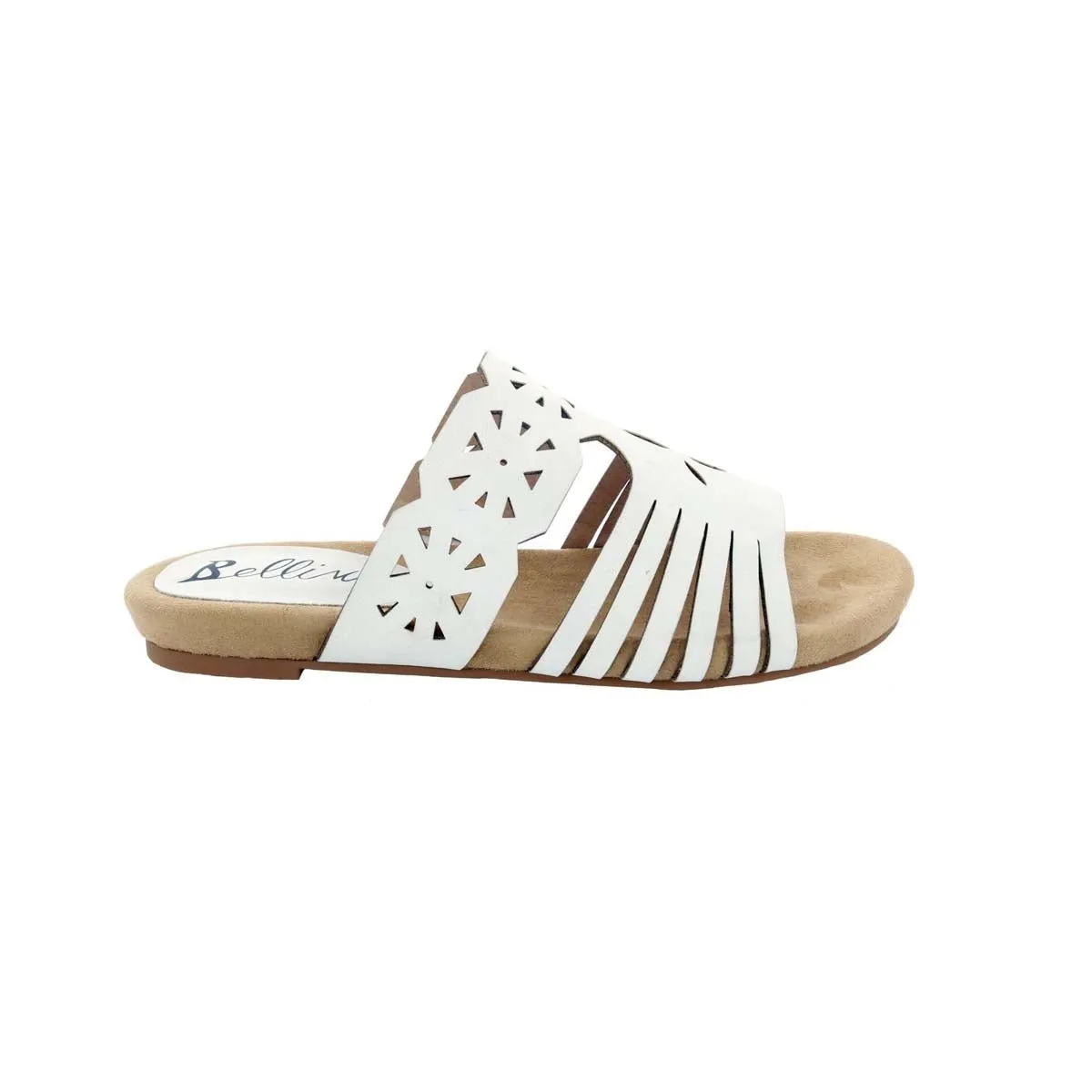 Bellini Nikole Women Slide Sandals In White Faux Nubuck