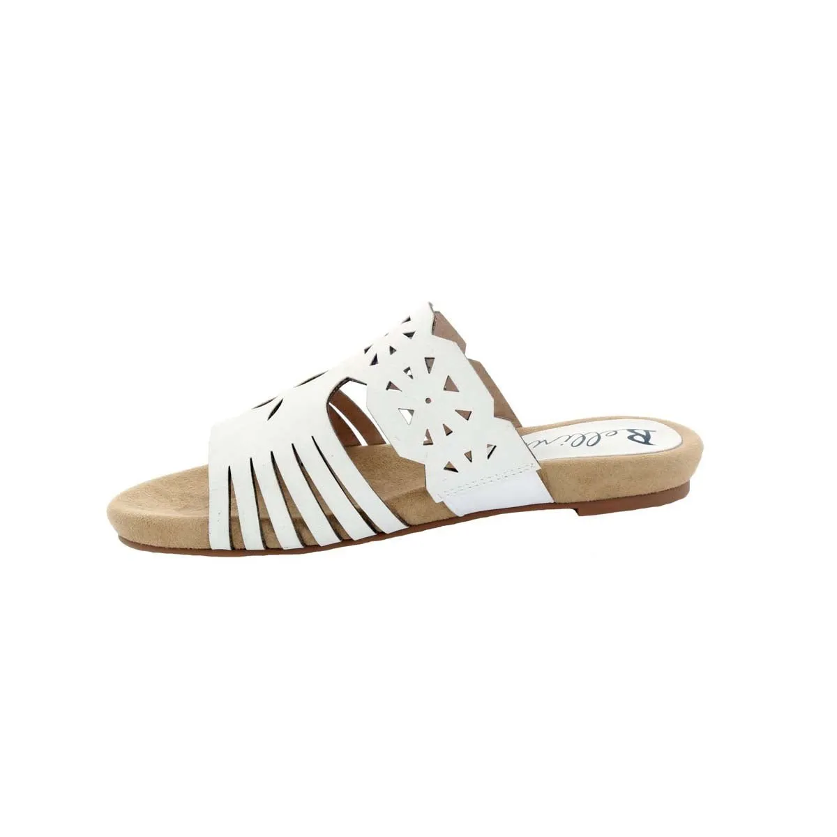 Bellini Nikole Women Slide Sandals In White Faux Nubuck