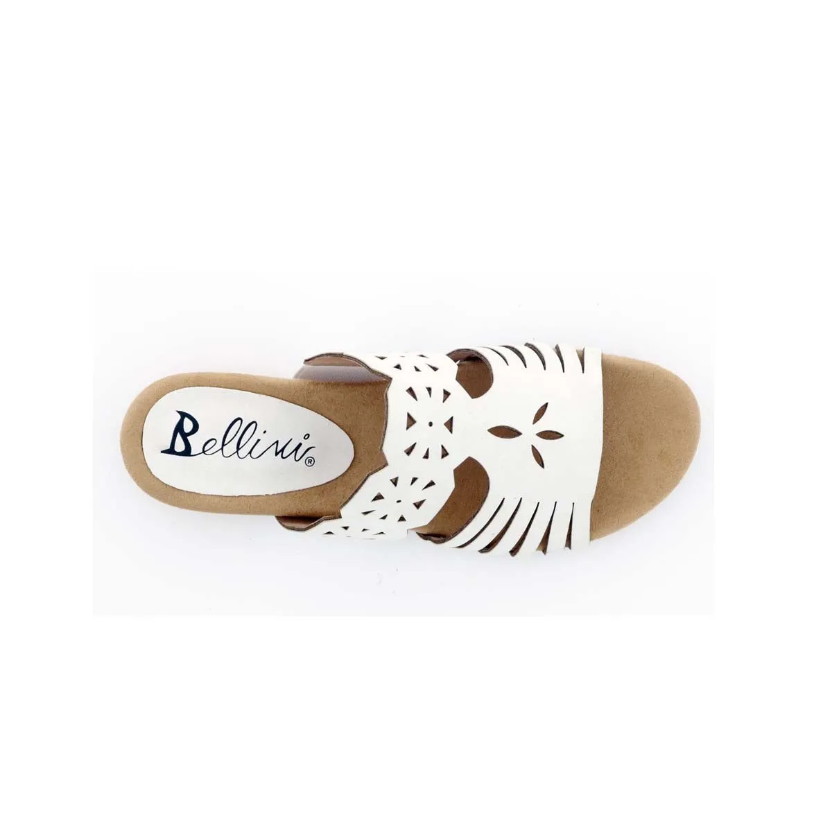 Bellini Nikole Women Slide Sandals In White Faux Nubuck