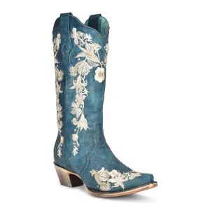 Brooke Blue Floral Embroidery Corral