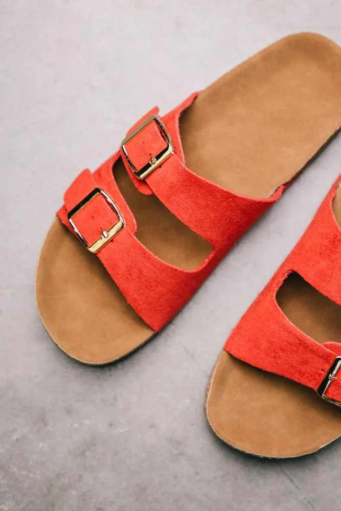 Buckle Sandals in Red - FINAL SALE