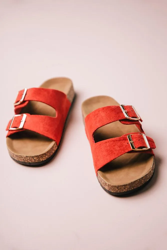 Buckle Sandals in Red - FINAL SALE