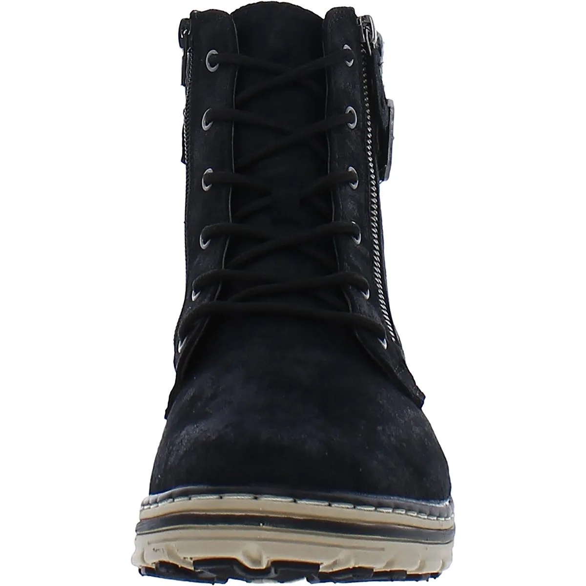 Cliffs by White Mountain Womens Kelsie Zipper Faux Leather Hiking Boots
