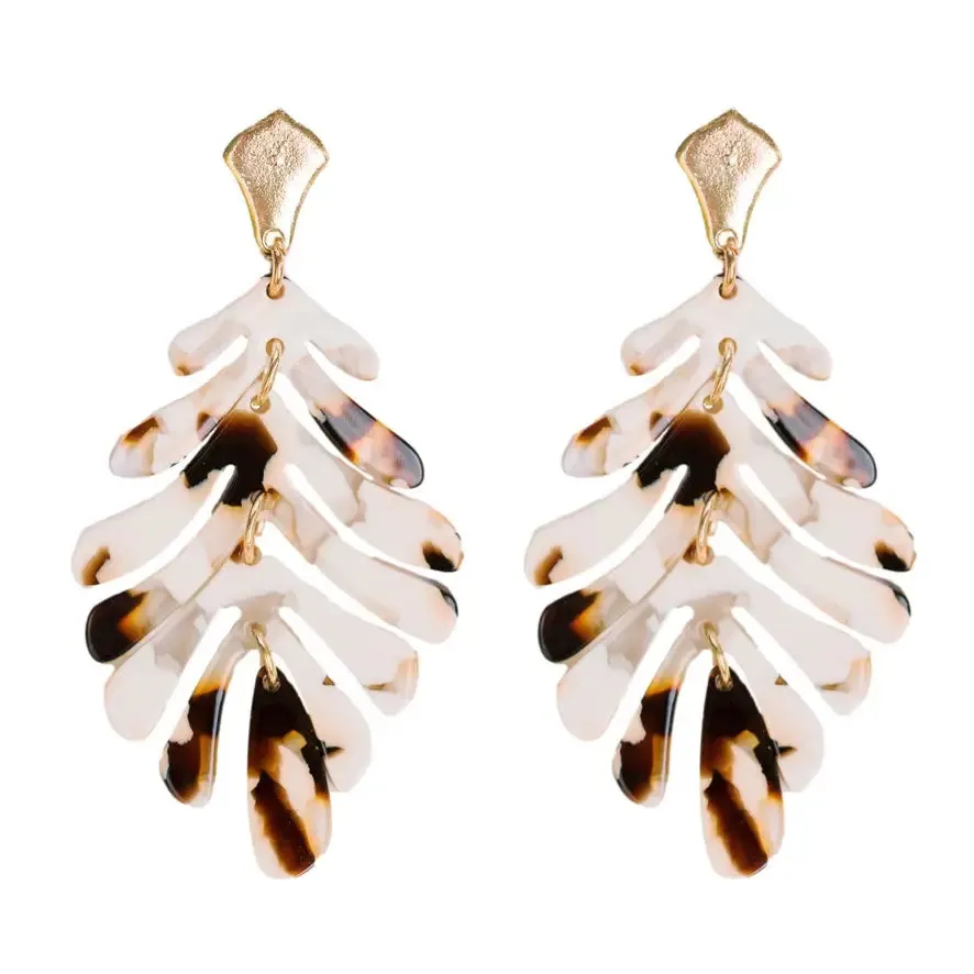 Cocoa Petite Palm Drop Earrings
