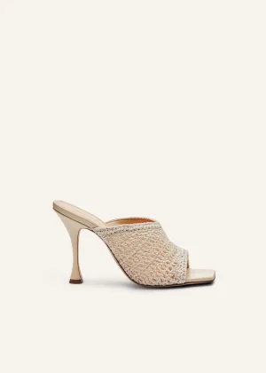 Crochet mule heels in cream
