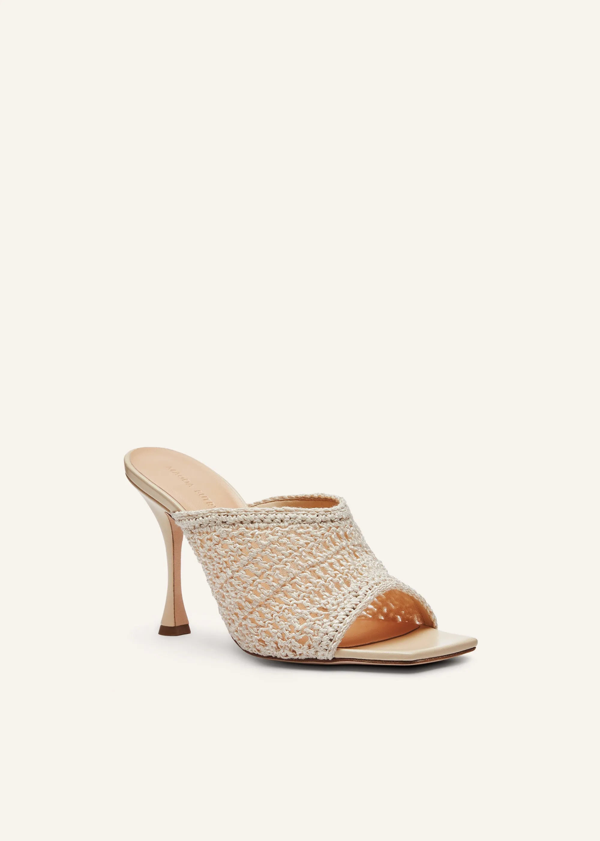 Crochet mule heels in cream