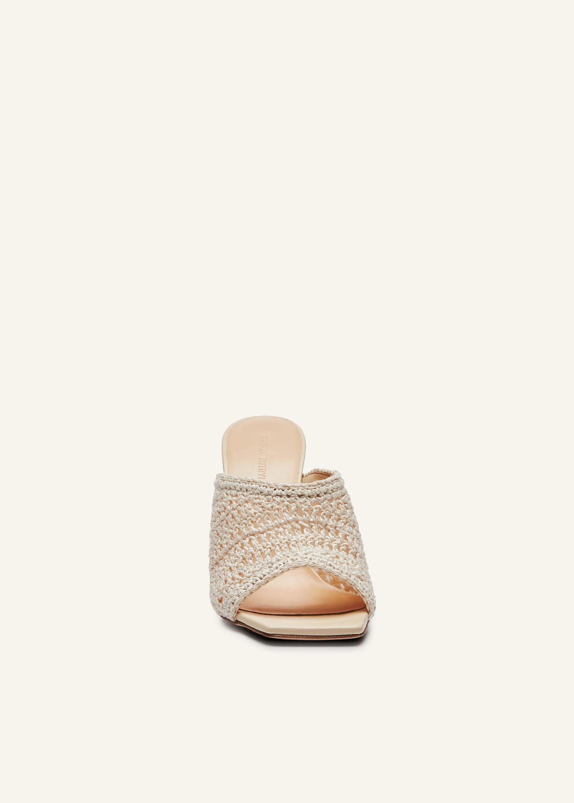 Crochet mule heels in cream