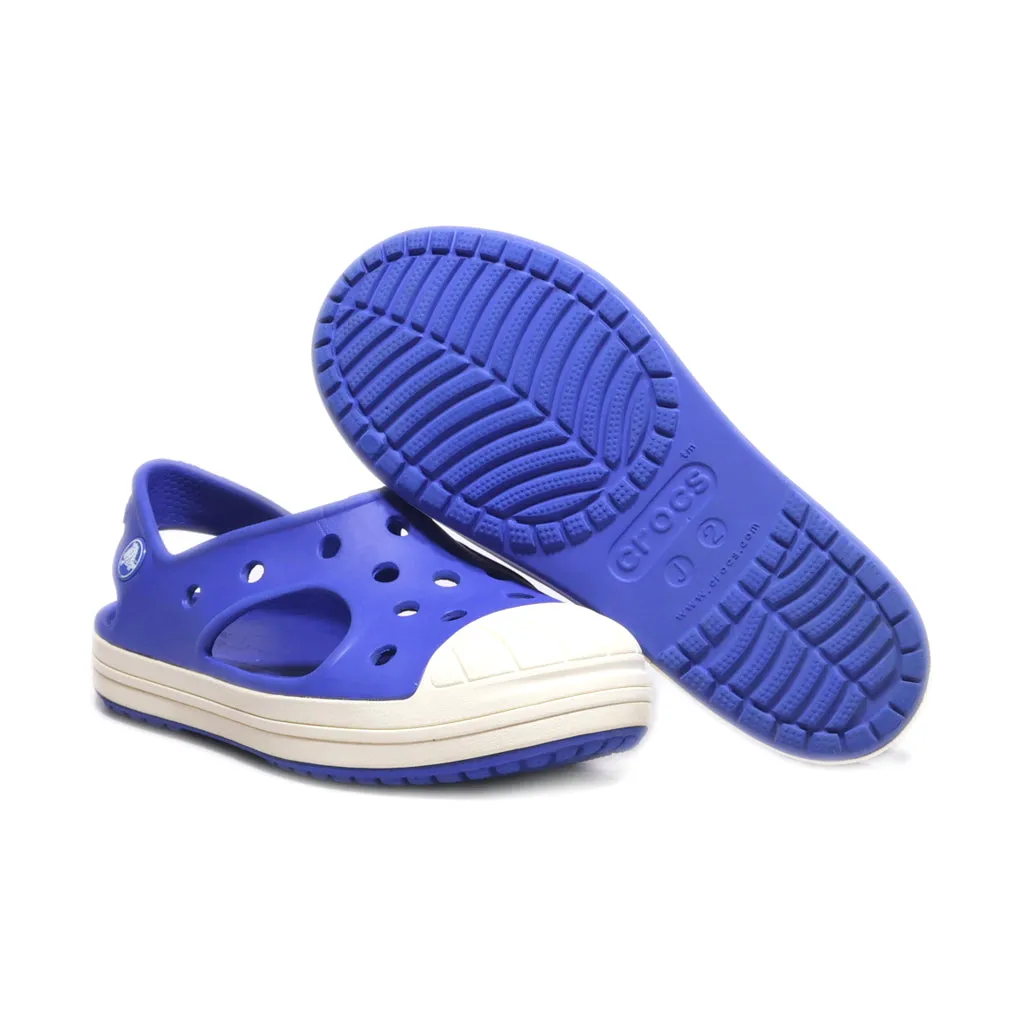 Crocs Flat Sandals Rubber Blue Colour For Kids