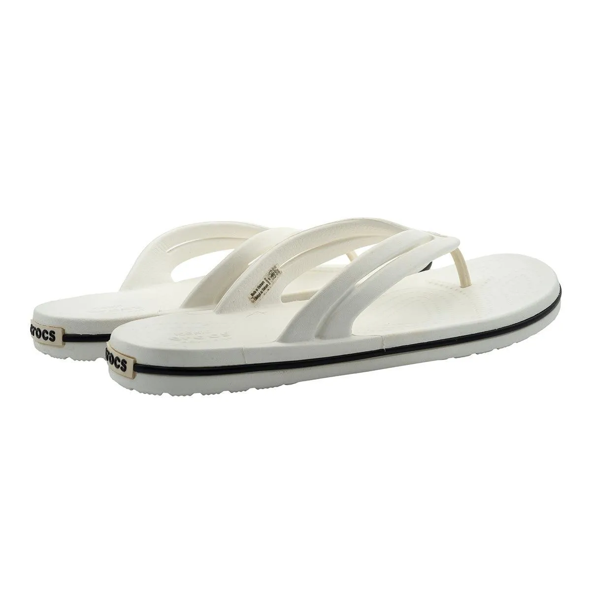 Crocs Sandals Flip Flops Rubber White Colour For Women