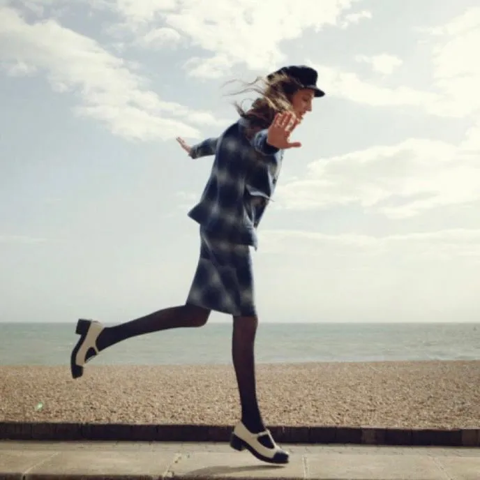 Dr. Martens × Agyness Deyn ドクターマーチン アギネスディーン 13AW Aggy T-Bar in Porcelain Hi suede Tストラップブーツ