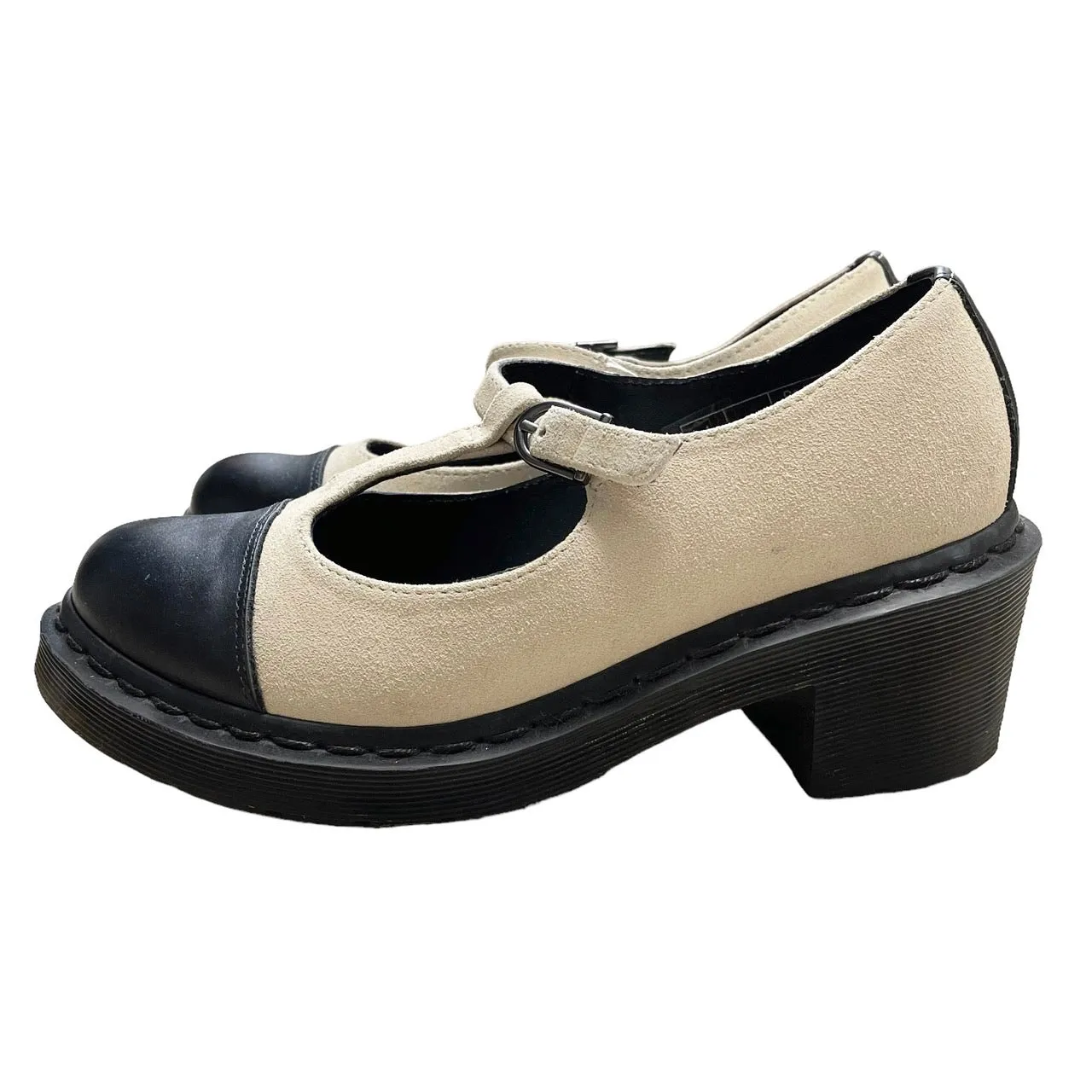 Dr. Martens × Agyness Deyn ドクターマーチン アギネスディーン 13AW Aggy T-Bar in Porcelain Hi suede Tストラップブーツ
