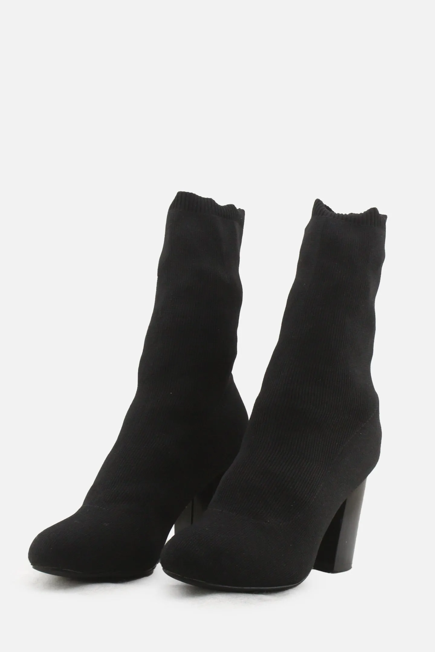 European Brand Block Heels Sock Boots | Textile