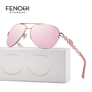 FENCHI  Modern Trendy Aviator Style Mirrored Sunglasses
