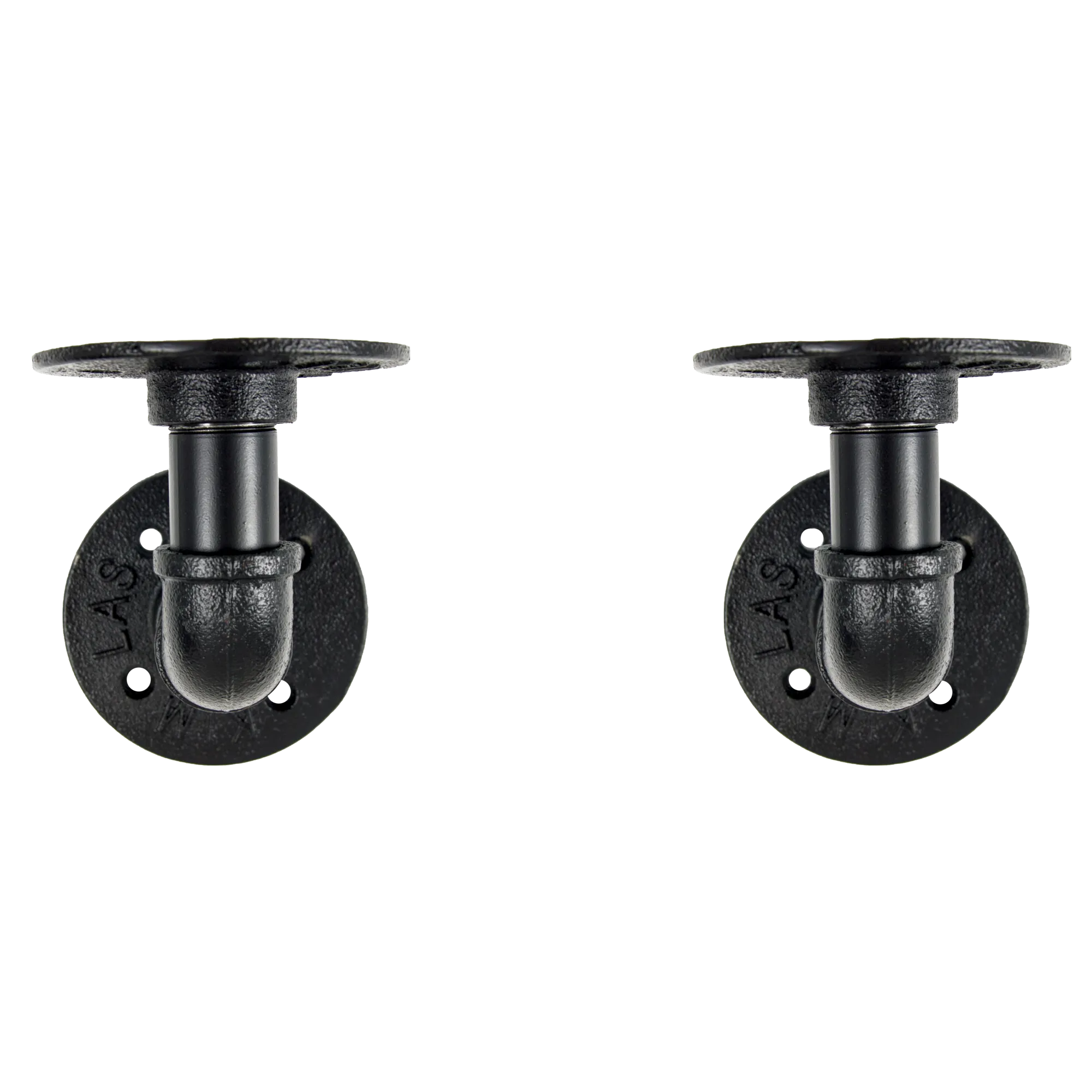 Industrial Black Iron Pipe Bracket - Set of 2