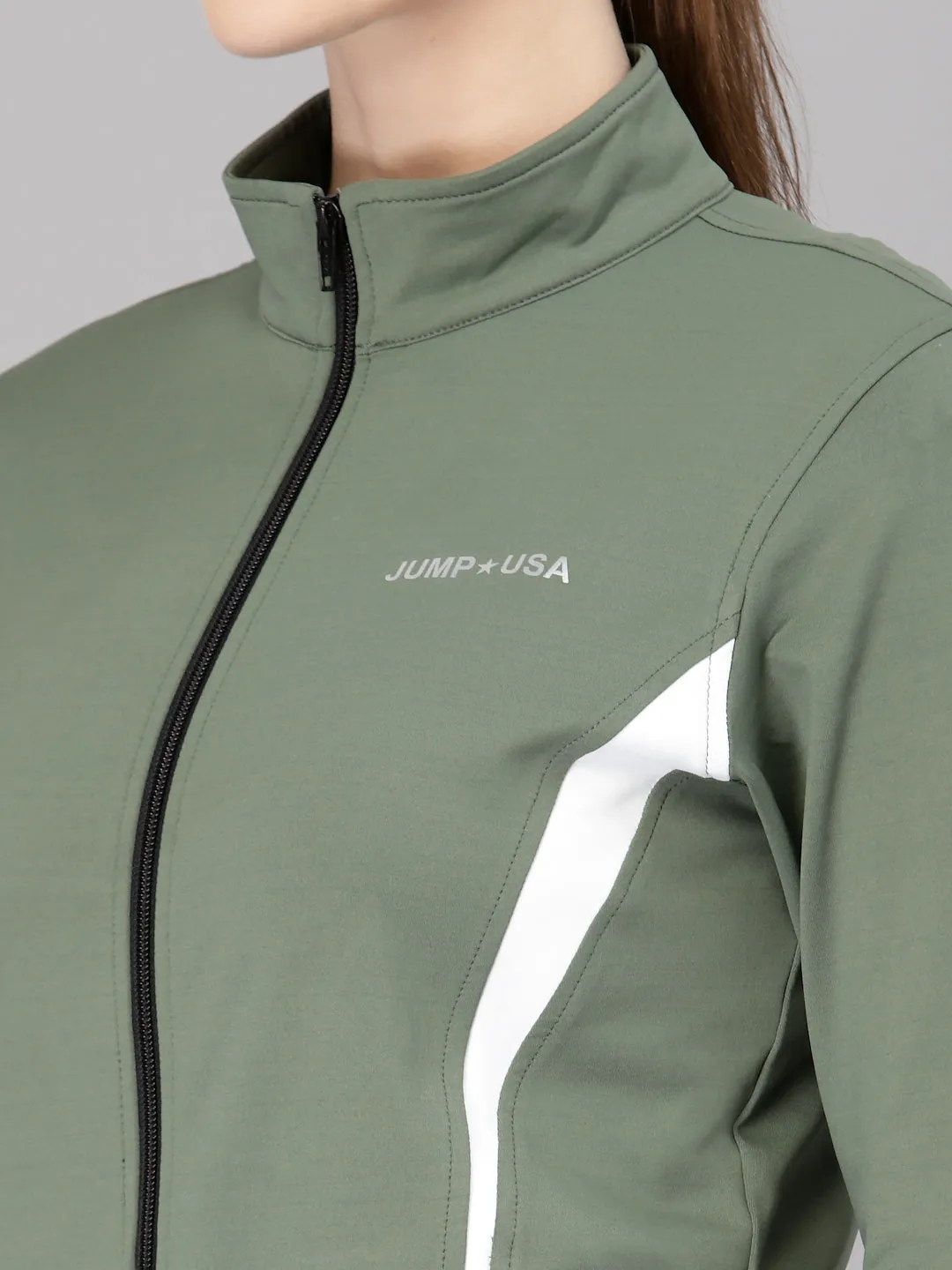 JUMP USA Women Solid Polyester Hiking Jacket