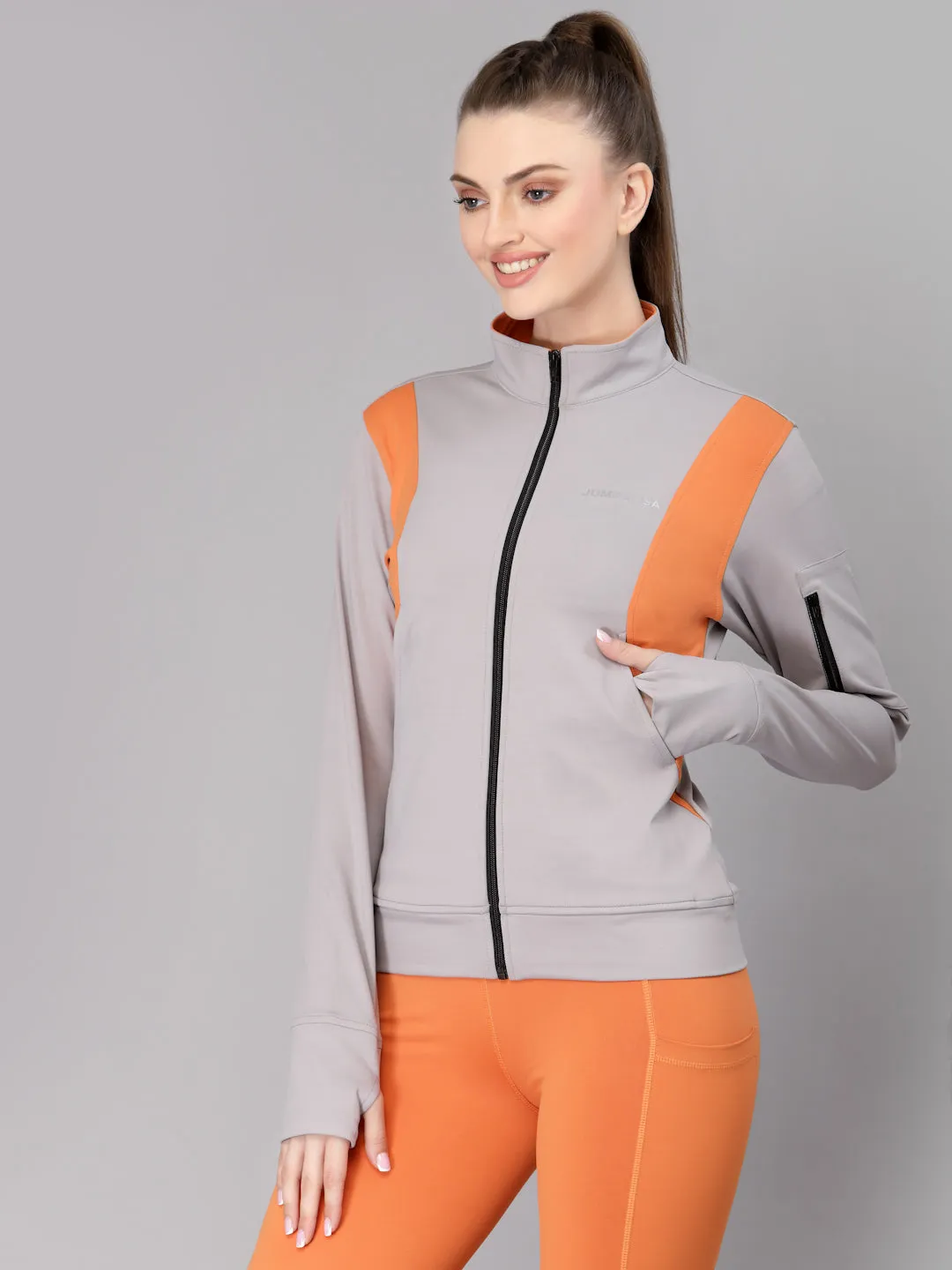 JUMP USA Women Solid Polyester Hiking Jacket