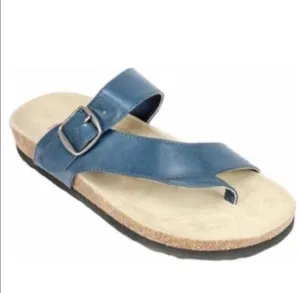 Leather Molded Footbed Slip-On Sandals