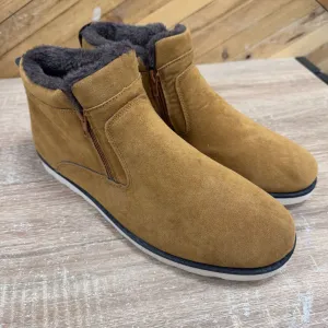 Men's Casual Yellow Suede Boots: yellow-men-45