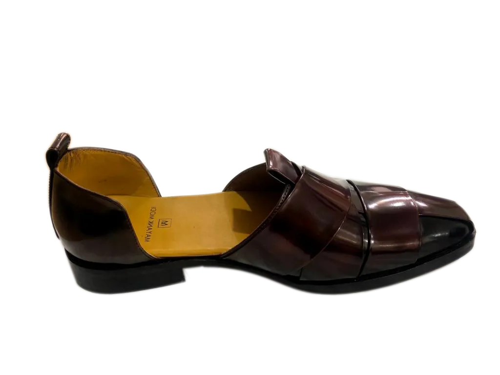 Men's Sandals in Malt Brown Leather - MMFT020
