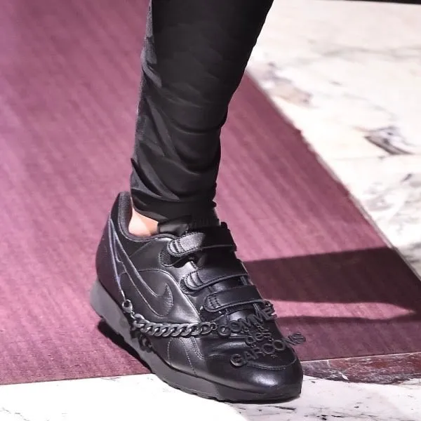 NIKE×COMME des GARCONS ナイキ コムデギャルソン 19AW OUTBURST V CDG アウトバースト チェーンデザインベルクロレザースニーカー CT2863-001