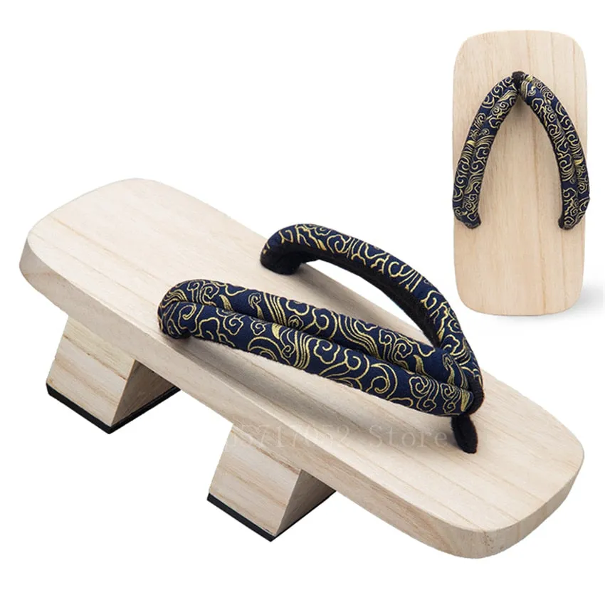 Oriental Blue Wooden Sandals