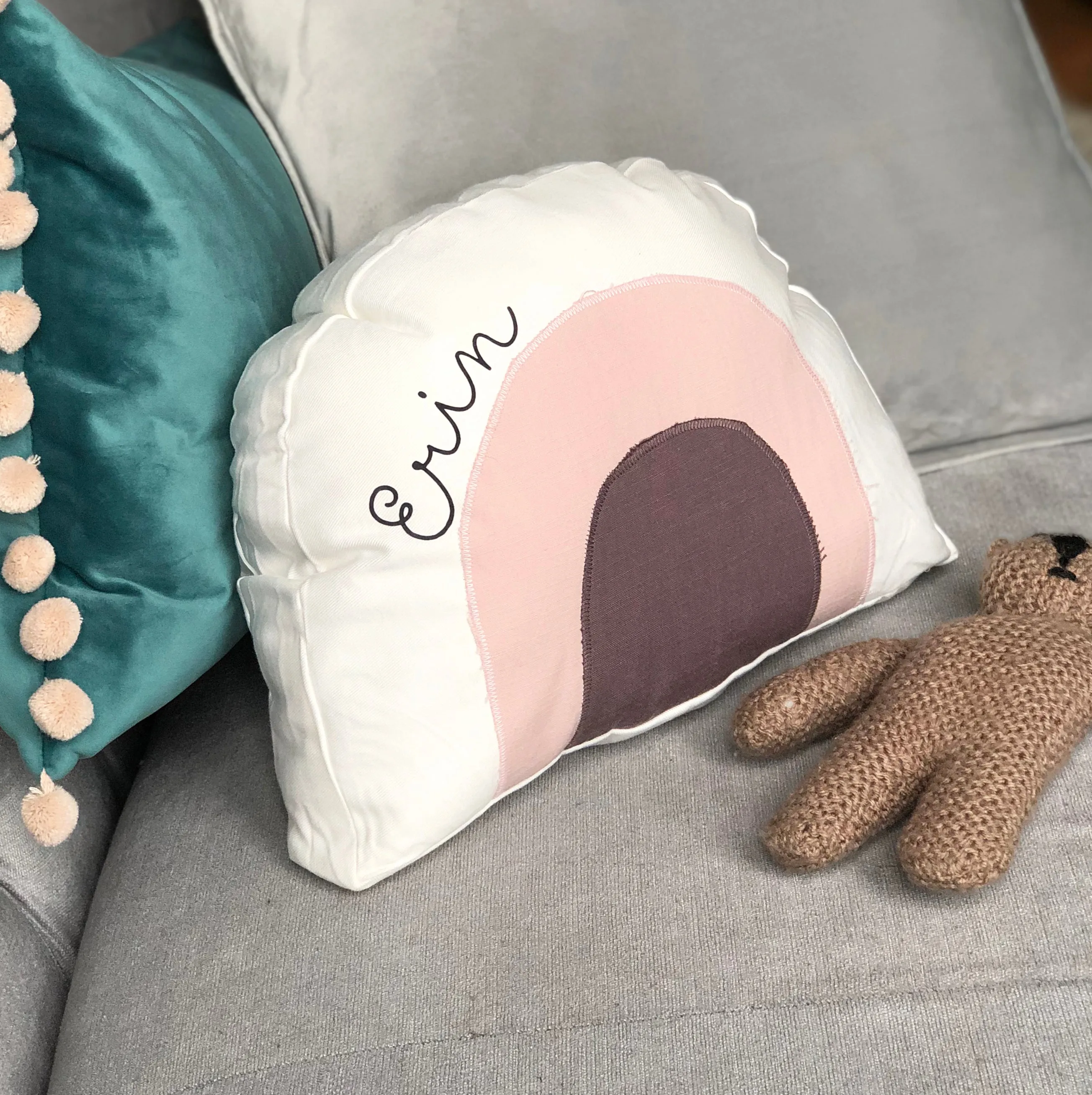 Personalised Rainbow Name Cushion