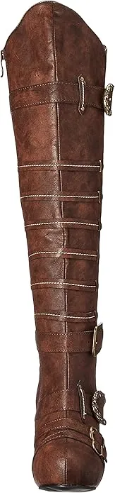 Rumi-421 Faux Leather Pirate Knee Boots