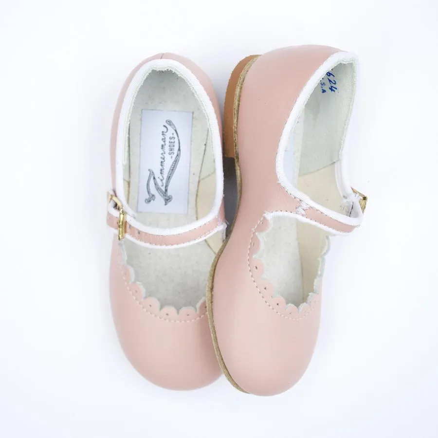 Scalloped Mary Jane in Blush Pink