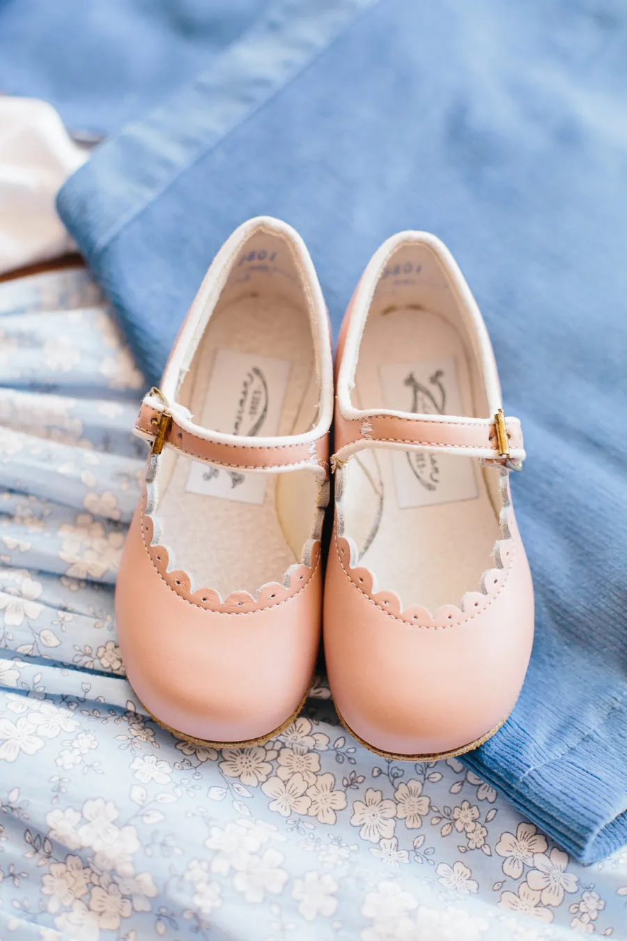 Scalloped Mary Jane in Blush Pink