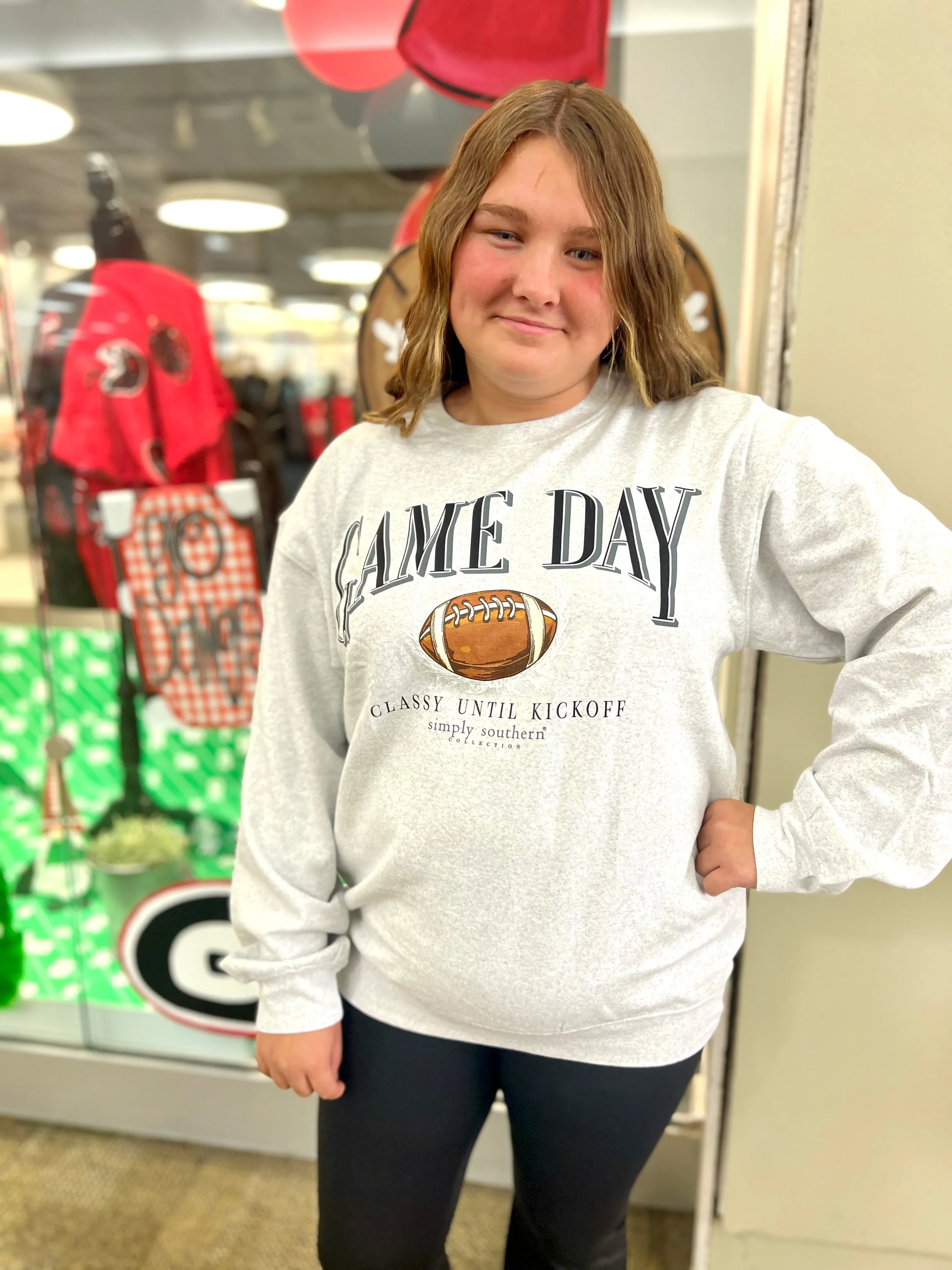 Simply Southern Crewneck "Classy Until Kickoff"