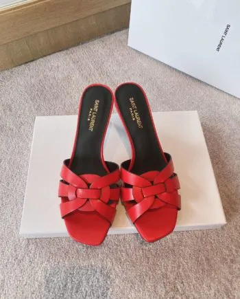 SLY Women's Tribute Heeled Mules Red For Women