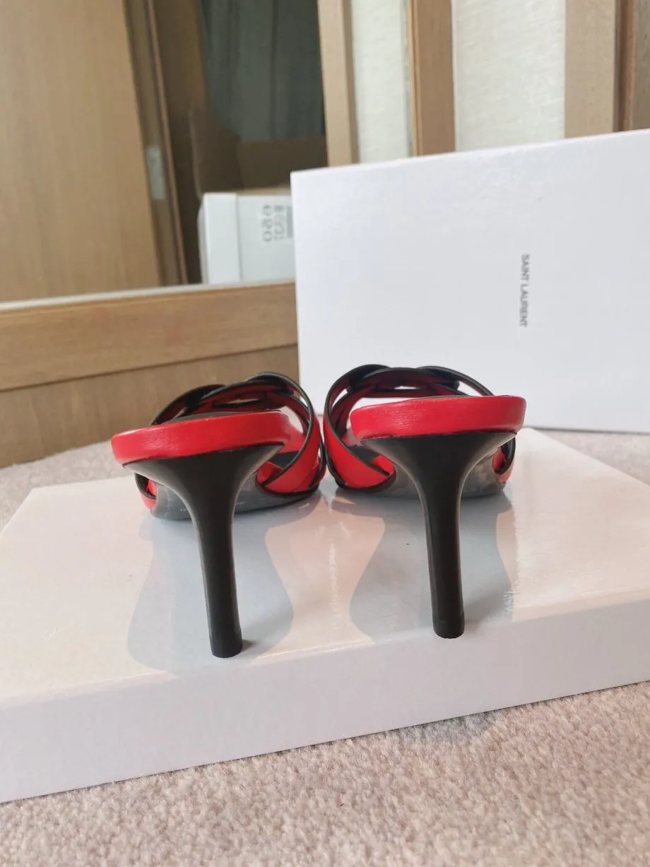 SLY Women's Tribute Heeled Mules Red For Women