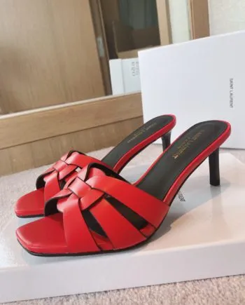 SLY Women's Tribute Heeled Mules Red For Women