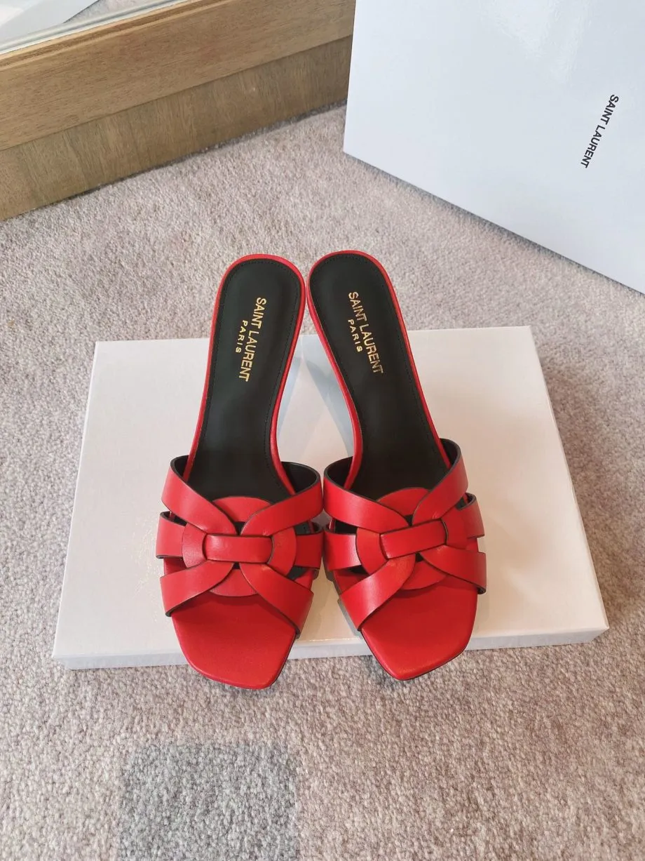 SLY Women's Tribute Heeled Mules Red For Women