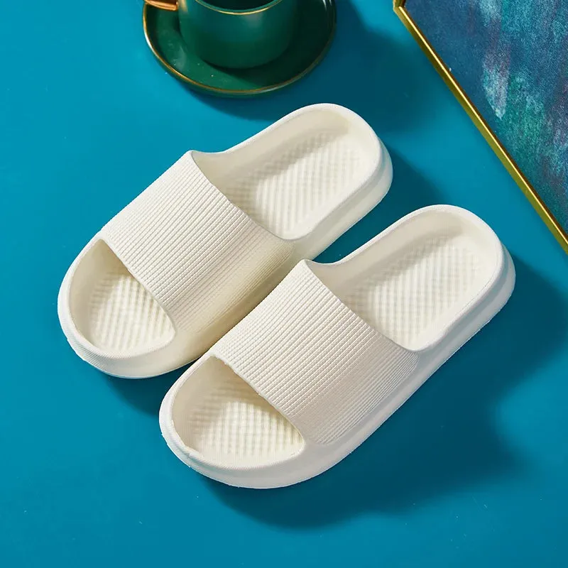 Sohiwoo Women Men Slippers Thick Platform Home Slippers Men Indoor Non-slip EVA Bathroom Slides Man Sandals Casual Summer Soft Flip Flops