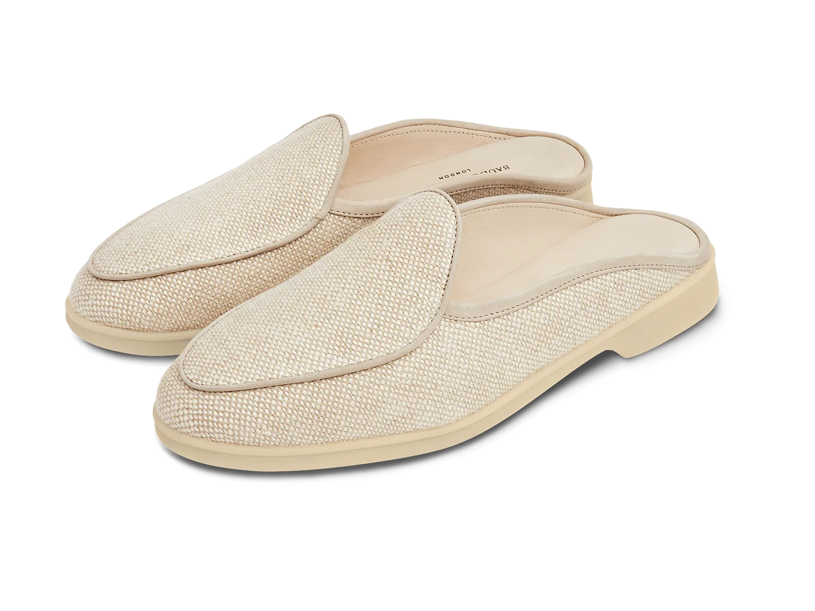 Stride Mule Loafers in Sand Linen Natural Sole