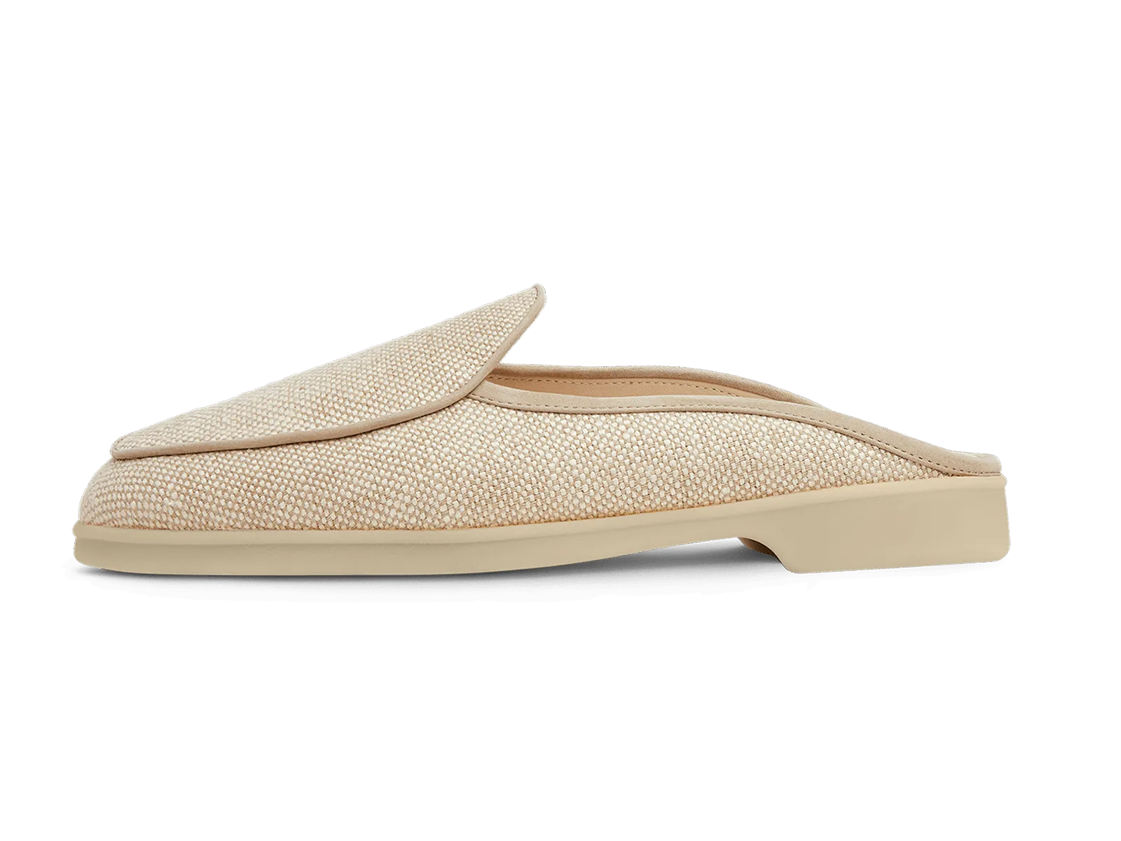 Stride Mule Loafers in Sand Linen Natural Sole