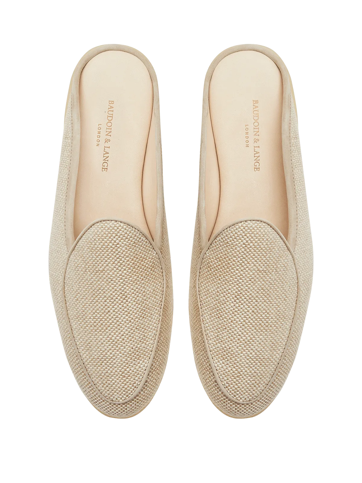 Stride Mule Loafers in Sand Linen Natural Sole